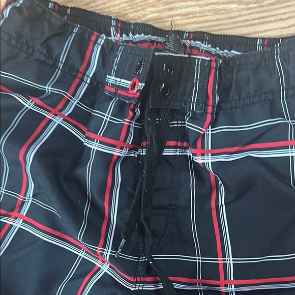 Other - Black and Red Plaid Men's bathing suit